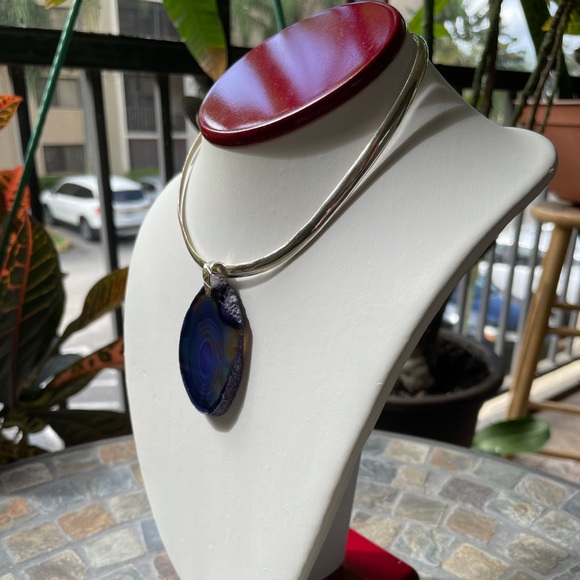 Agate S925 sterling silver pendant - Picture 4 of 9